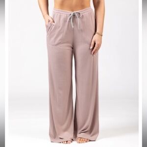✨ Soft Lounge Rib Wide Leg Pants